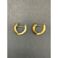 Ladies 18ct Yellow Gold Huggie Hoop Earrings