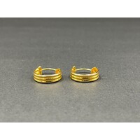 Ladies 18ct Yellow Gold Huggie Hoop Earrings