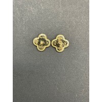 Ladies 18ct Yellow Gold Clover Stud Earrings