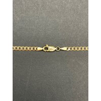 Unisex 9ct Yellow Gold Curb Link Necklace with Cross Pendant