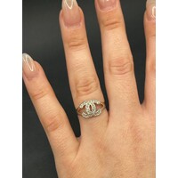 Ladies 14ct White Gold Diamond CC Ring