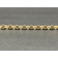 Ladies 9ct Yellow Gold Belcher Link Heart Clasp Bracelet