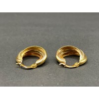 Ladies 18ct Yellow Gold Huggie Hoop Earrings