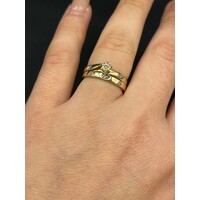 Ladies 9ct Yellow Gold Diamond Ring Set