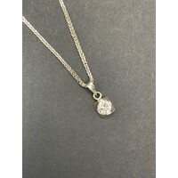 Ladies 18ct White Gold Fancy Link Chain & Diamond Pendant