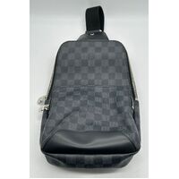 Louis Vuitton Mens Avenue Sling Bag Stylish Damier Graphite Canvas Design