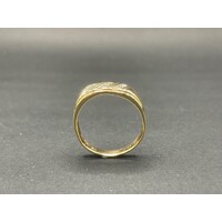 Mens 9ct Yellow Gold Diamond Ring