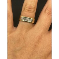 Mens 9ct Yellow Gold Diamond Ring