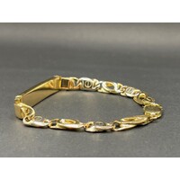 Mens 18ct Yellow Gold Birdeye/ Anchor Link ID Bracelet