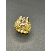 Mens 18ct Yellow Gold Diamond Ring