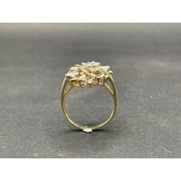 Ladies 9ct Yellow Gold Diamond Cluster Ring