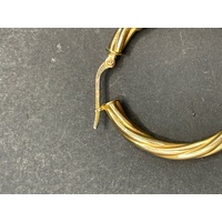 Ladies 9ct Yellow Gold Round Hoop Earrings