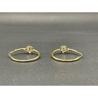 Ladies 18ct Yellow Gold Round Hoop Cubic Zirconia Earrings