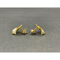 Ladies 18ct Yellow Gold Cubic Zirconia Stud Earrings