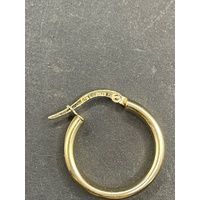 Ladies 9ct Yellow Gold Round Hoop Earrings