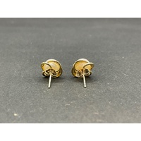 Ladies 9ct Yellow Gold Pearl Stud Earrings