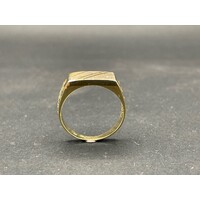 Mens 9ct Yellow Gold Diamond Ring