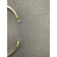 Ladies 18ct Yellow Gold Oval Hinged Bangle