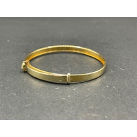 Child's 9ct Yellow Gold Round Adjustable Bangle