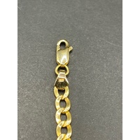 Mens 18ct Yellow Gold Flat Curb Link Bracelet