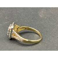 Ladies 9ct Yellow Gold Cluster Diamond Ring