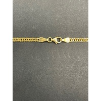 Unisex 18ct Yellow Gold Double Curb Link Necklace with Crucifix Pendant