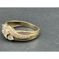 Ladies 9ct Yellow Gold Diamond Cluster Ring