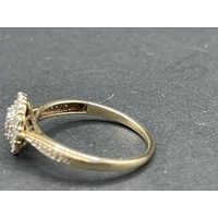 Ladies 9ct Yellow Gold Diamond Cluster Ring