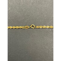 Unisex 18ct Yellow Gold Margarita Link Chain & Cross Pendant