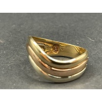 Ladies 9ct Three Tone Gold 3 in 1 Ring