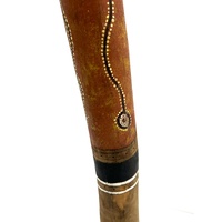 Didgeridoo Custom-Made Using Tree Log Aboriginal Fish Painting Around The Body