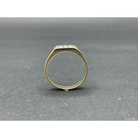 Mens 9ct Yellow Gold Multi Row Diamond Ring