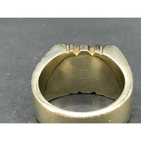 Mens 9ct  Solid Yellow Gold Chunky Ring