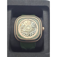 SevenFriday T2/07 T-Riley Limited Edition 500 Made Mens Coffee Gold Green Watch