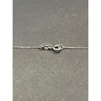 Ladies 9ct White Gold Belcher Link Chain & Zig Zag Pendant