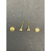 Ladies 18ct Yellow Gold Diamond Stud Earrings