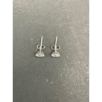 Ladies 18ct White Gold Cubic Zirconia Stud Earrings