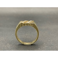 Mens 9ct Yellow Gold Diamond Ring