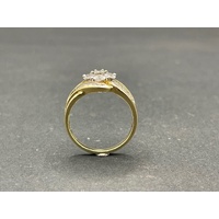 Ladies 9ct Yellow Gold Diamond Cluster Ring