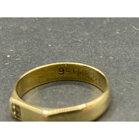 Mens 9ct Yellow Gold Diamond Ring