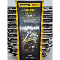 Stanley 22 Pieces Combination Wrench Set Standard Metric AF 92-716