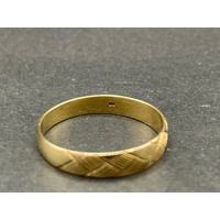 Unisex 9ct Yellow Gold Pattern Band Ring