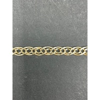 Ladies 9ct Yellow Gold Double Curb Link Bracelet