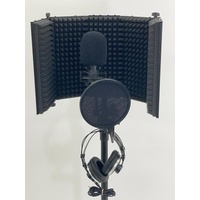 iSK Condenser Microphone with RF-2 Reflection Filter Stand and Headphones