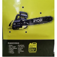 Ryobi 36V 18 Inch 45cm HP Brushless Chainsaw 6Ah Battery with Charger and Case