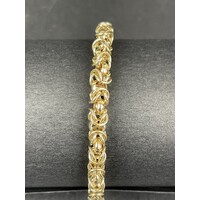 Ladies 9ct Yellow Gold Fancy Knot Like Link Bracelet (Pre-Owned)