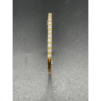 Ladies 14ct Yellow Gold Diamond Oval Bangle (Pre-Owned)