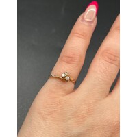 Ladies 9ct Yellow Gold Ring with Diamonds (Pre-Owned)