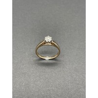 Ladies 9ct Yellow Gold Diamond Engagement Ring (Pre-Owned)