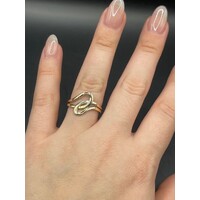 Ladies 9ct Yellow Gold Interlock Swirl Design Ring